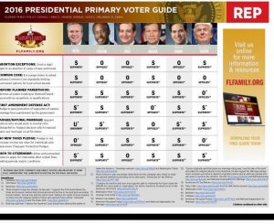2016 Florida Family Policy Council Presidential Preference Voter Guide